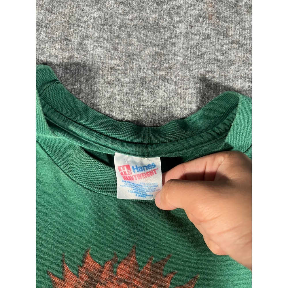 Vintage 90s 311 Sunflower Band T-Shirt XL Green Hanes Heavyweight Made in USA - Picture 3 of 8